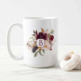 Marsala Burgunder rotes rosa Boho versieht Tasse