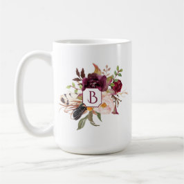 Marsala Burgunder rotes rosa Boho versieht Tasse