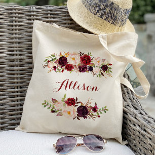 Marsala burgundy Blumenbräu Bridesmaid Personalisi Tragetasche