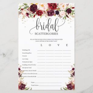 Marsala burgundy Blumengold Bridal Scattergories