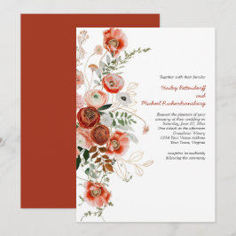 Marsala Burgundy Blush Fall Einladung zur Hochzeit