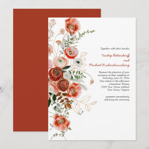 Marsala Burgundy Blush Fall Einladung zur Hochzeit