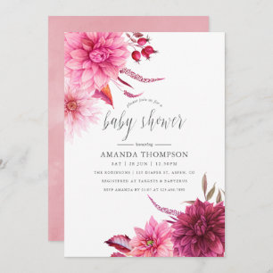 Marsala - Burgundy & Blush Herbst Babydusche Einladung