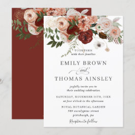 Marsala Burgundy Blush Orange Greenerenerity Weddi Einladung