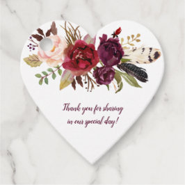 Marsala Burgundy Boho Wedding | Geschenkanhänger