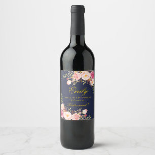 Marsala Burgundy Floral Bridesmaid Vorschlag-2 Weinetikett
