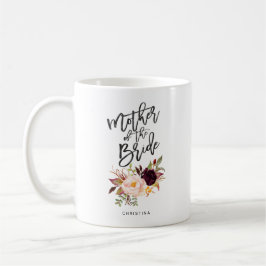 Marsala burgundy Floral Mutter der Braut Kaffeetasse