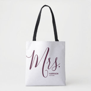 Marsala Burgundy Script White Personalisiert Mrs.