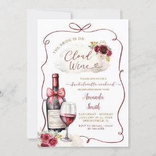 Marsala Cloud Bachelorette Wochenende Einladung