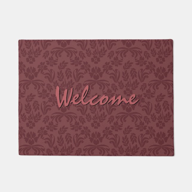 Marsala Damask Welcome Door Mat Fußmatte (Vorderseite)