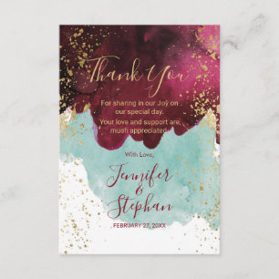 Marsala danken rotes aquamarines dankeskarte