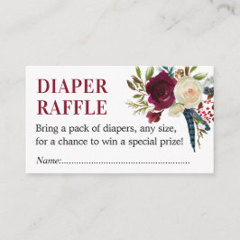 Marsala Diaper Raffle Tickets, Marsala Baby Dusche Begleitkarte