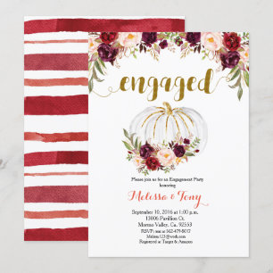 Marsala Floral Gold Glitzer-Gesprächsparty Einladung