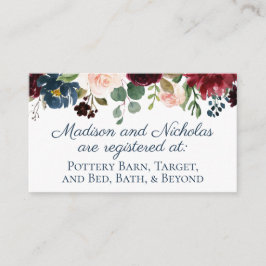 Marsala Floral Wedding Registry Beilagen Karten