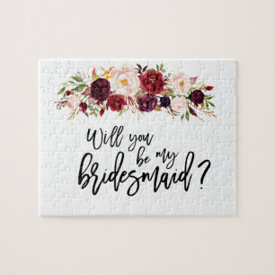 Marsala Florals Bridesmaid-Vorschlag Puzzle