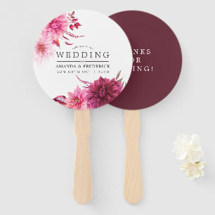 Marsala - Gastgeschenk Hochzeit Burgund und Blüten Fächer