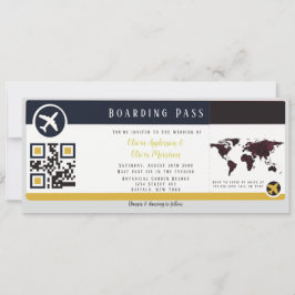 Marsala Gold Boarding Pass Einladung Hochzeit