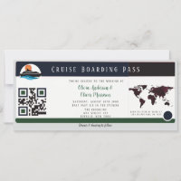 Marsala Green Cruise Boarding Pass Wedding
