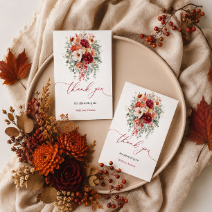 Marsala Herbst Boho Eukalyptus Blumen Danke Karte