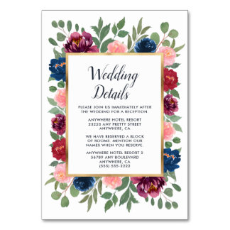 Marsala-Hochzeitkarten für Burgund Blush Tischnummer