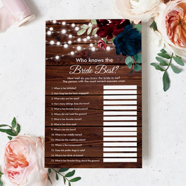 Marsala & Navy, die das beste Spiel der Braut kenn (Von Creator hochgeladen)