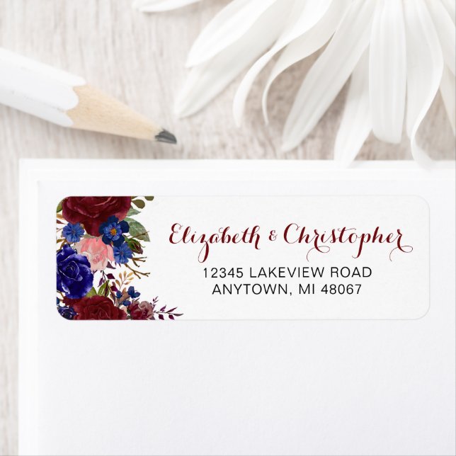 Marsala Navy Personalisierte Rücksendeadresse (Insitu)