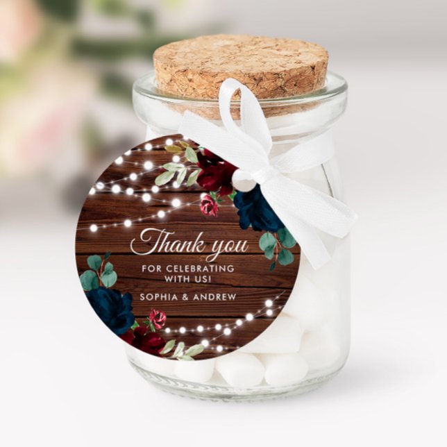 Marsala & Navy Rustic Wedding Geschenkanhänger (Von Creator hochgeladen)