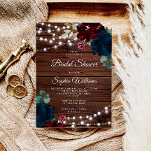 Marsala & Navy Rustic Wood Brautparty