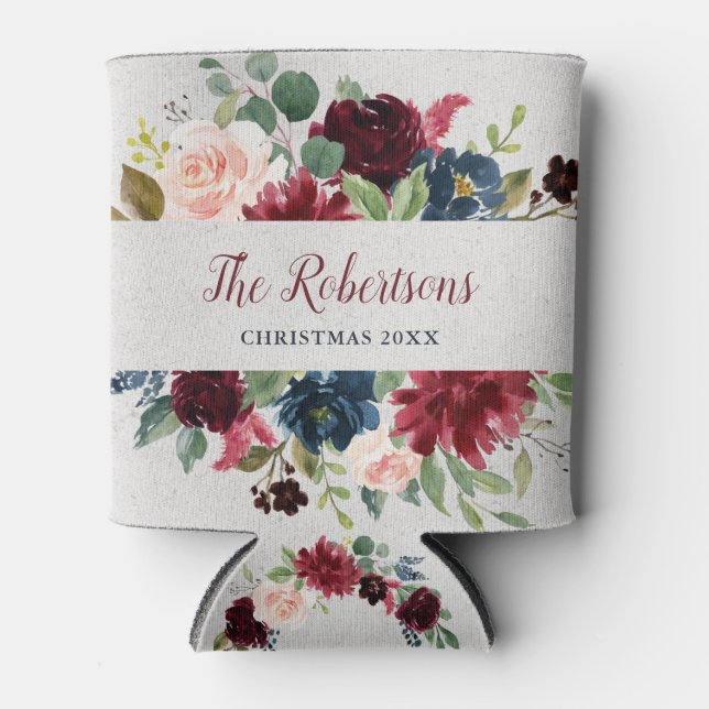Marsala & Navy Shabby Chic Holiday Party Dosenkühler (Vorderseite)