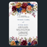 Marsala Orange Bloral Gold Wedite Mag Magnet<br><div class="desc">Dieses Design ist mit einem Blumenmuster in marineblau,  orange und marsala borundy mit Herbstniederlage Aquarellfarben Blätter und Wildblumen. Matching Produkte in der Sammlung "Navy Marsala Orange Floral Geometric Wedding " verfügbar</div>