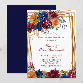 Marsala Orange Floral Bridesmaids Luncheon