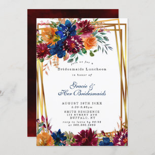 Marsala Orange Floral Bridesmaids Luncheon