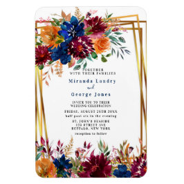 Marsala Orange Gold Wedite Einladung Magnet