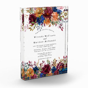 Marsala Orange Keepake Wedite Einladung Fotoblock