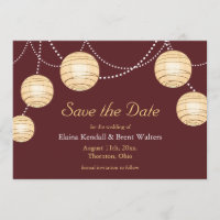 Marsala Party Lanterns Save the Date Einladung
