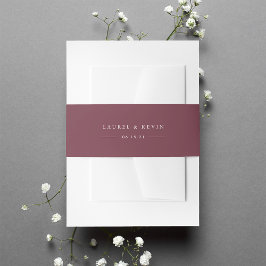 Marsala Personalisiert Wedding Einladungsbanderole