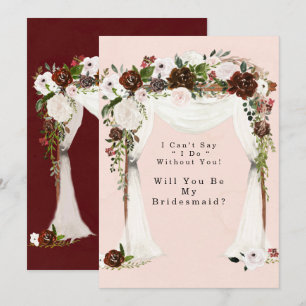 Marsala Pink Canopy wirst du meine Bridesmaid sein Einladung