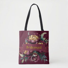 Marsala Red and Gold Peony Bridesmaid Gefallen Ges