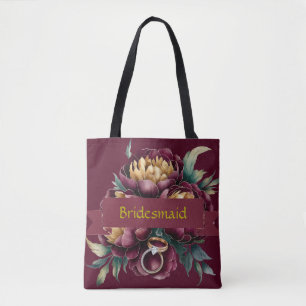 Marsala Red and Gold Peony Bridesmaid Gefallen Ges