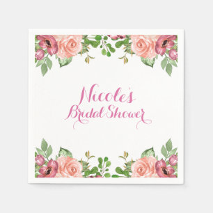 Marsala rosa Blumen Florale Hochzeitsdusche Elegan Serviette