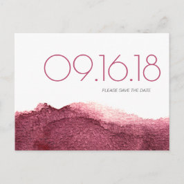 Marsala rosa moderne einfache Hochzeit retten das Ankündigungspostkarte