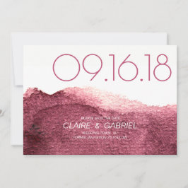 Marsala rosa moderne einfache Hochzeit retten das  Save The Date