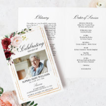 Marsala Rose Beerdigung Programm | Dienstplan