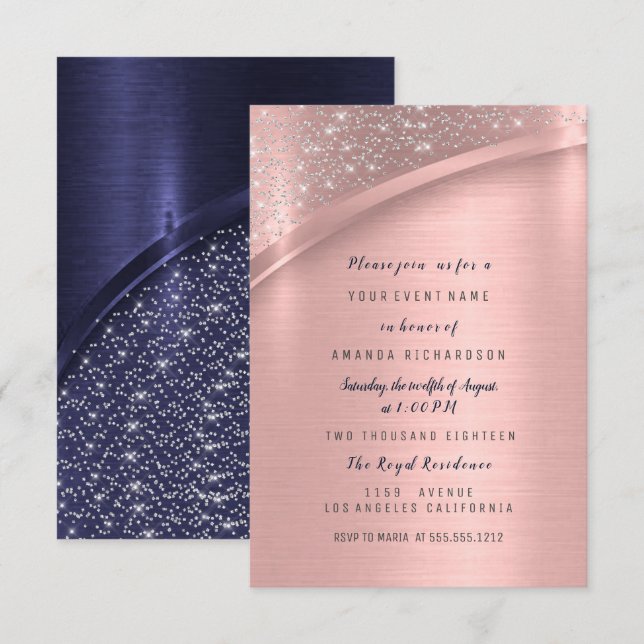 Marsala Rose Brautparty Geburtstag Süß 16. Einladung (Vorne/Hinten)