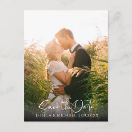 Marsala Rose Gold Herbstlaubs Foto Save the Date Einladungspostkarte