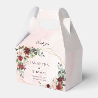 Marsala-Rose Wasserfarben Hochzeit Gold
