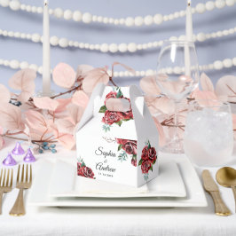 Marsala Rote Rose Rustic Wedding Geschenkschachtel