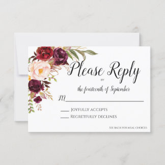 Marsala RSVP Card Einladung
