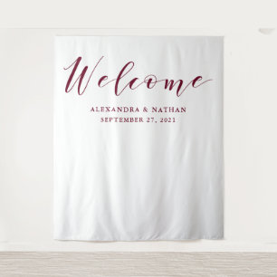 Marsala Schrift Hochzeitskulisse Fotobox-Requisi Wandteppich