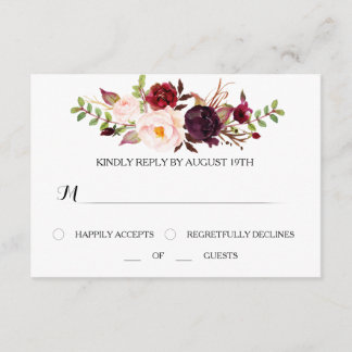 Marsala UAWG Wedding Card RSVP Karte